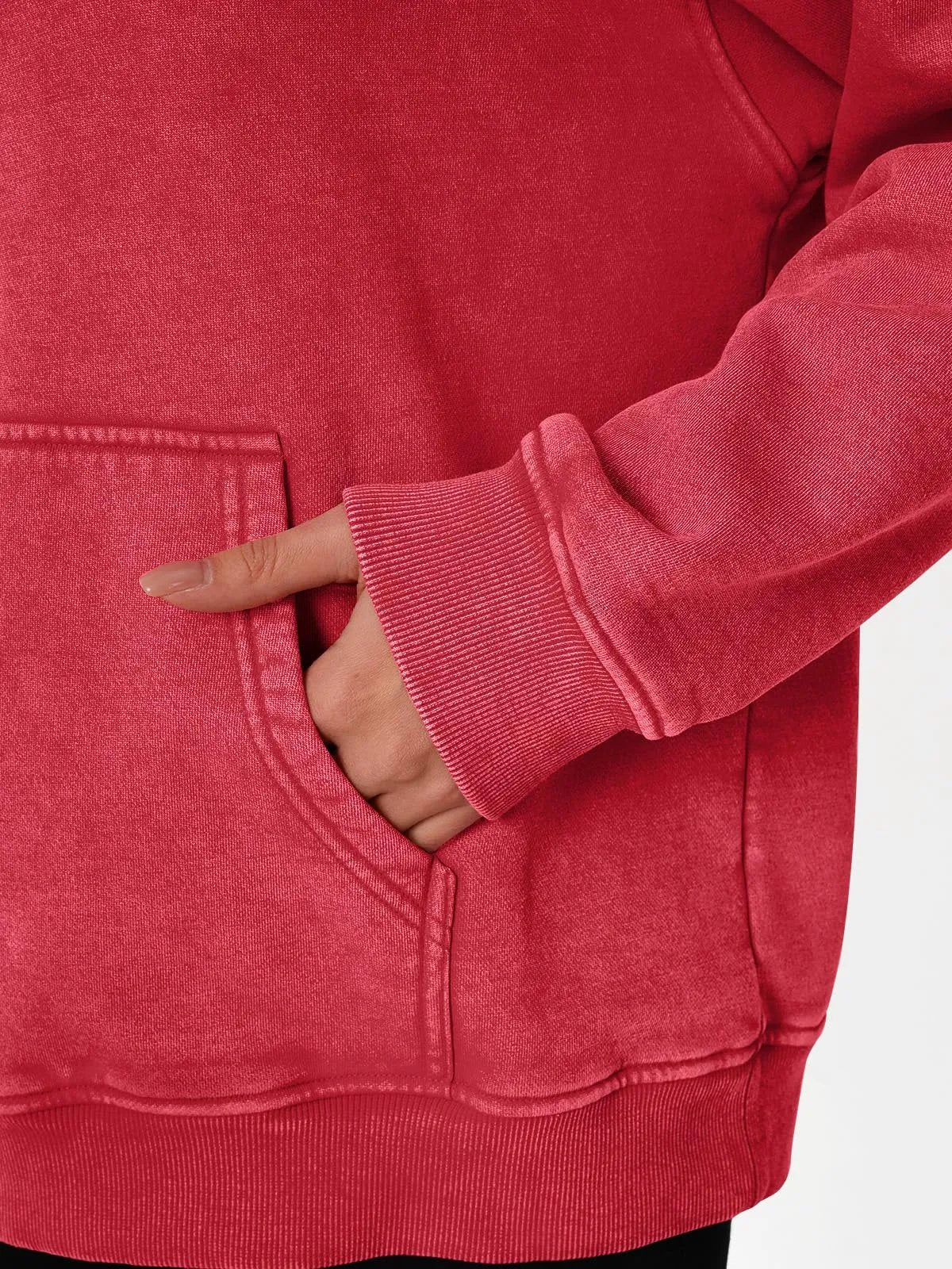 Anasta Casual Oversized Acid Wash Tops Hoodie Pullover