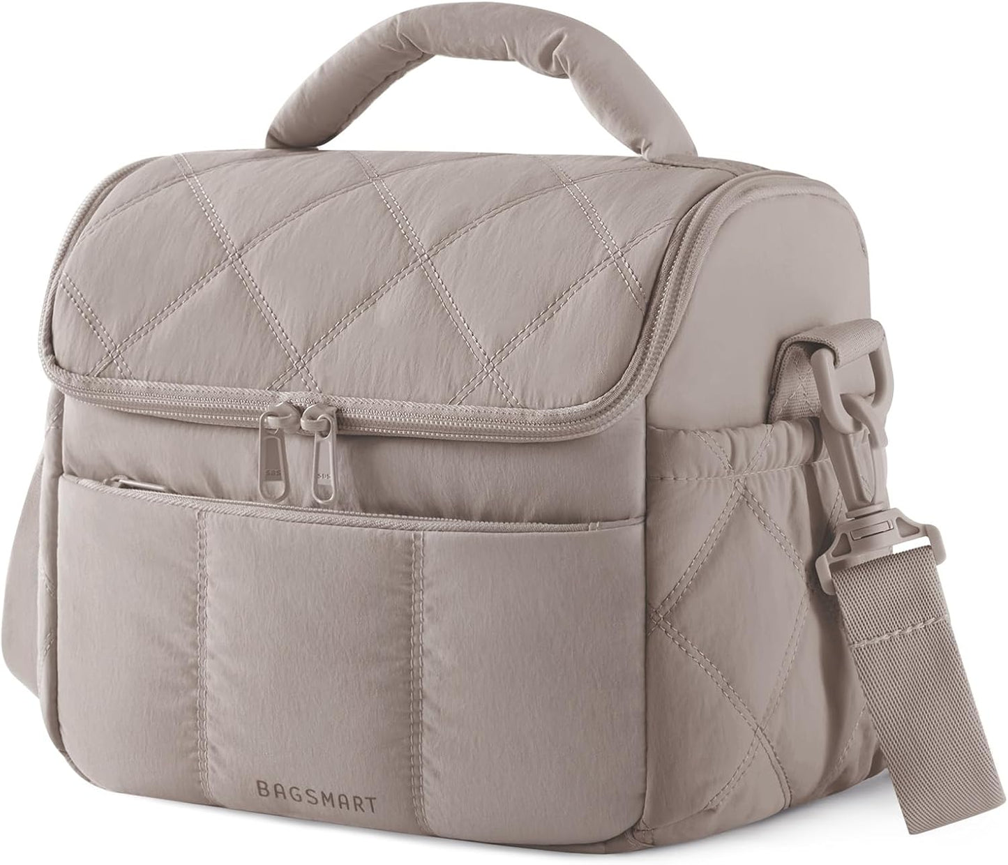 Anastas Lunch Bag Women, Double Deck Insulated Lunch Box, Quilted Puffer Lunch Tote, Leakproof, Durable & Reusable Large Lunch Cooler