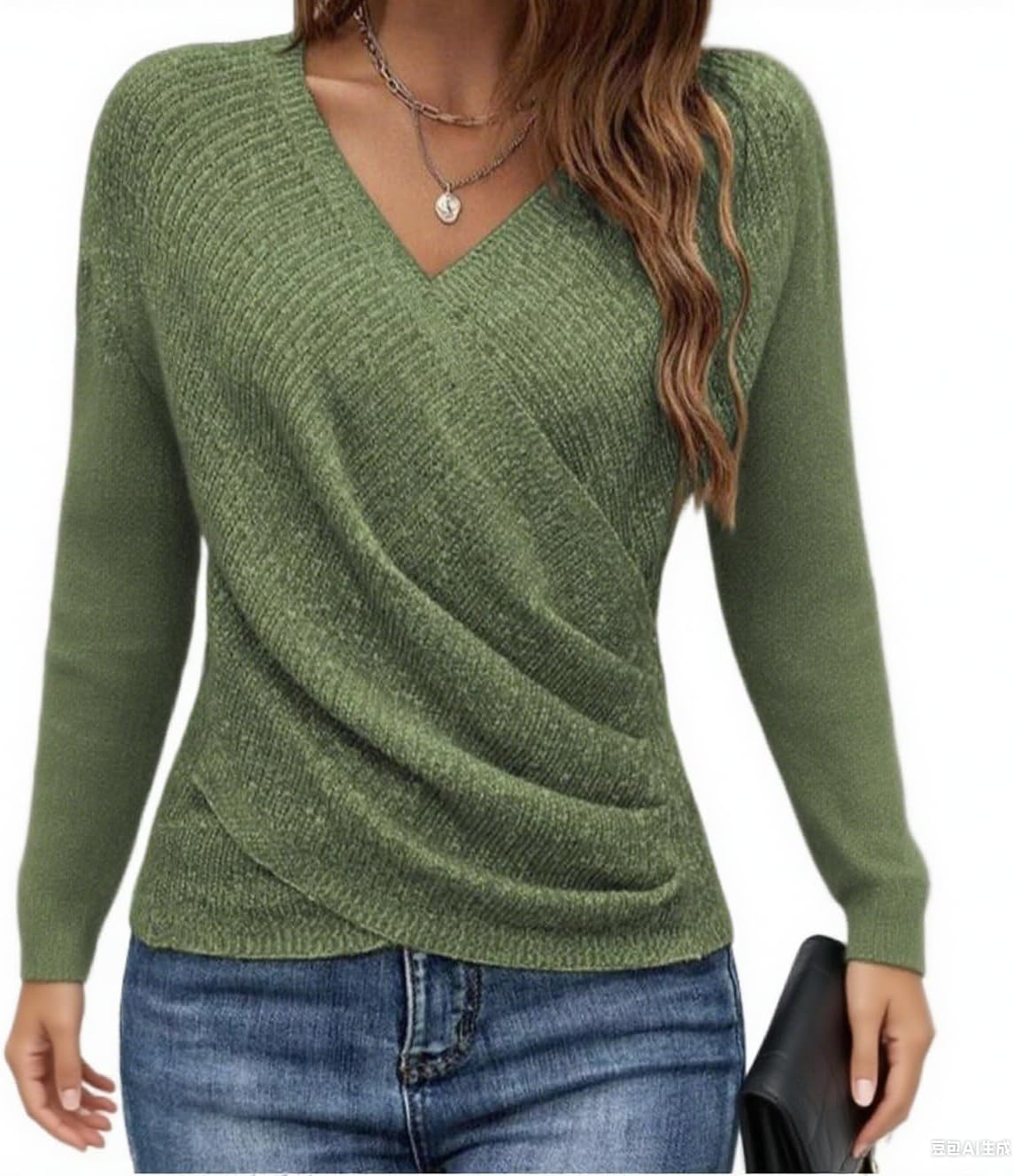 2025 casual V-neck sweater β featuring a chic criss-cross design that flatters your shape effortlessly