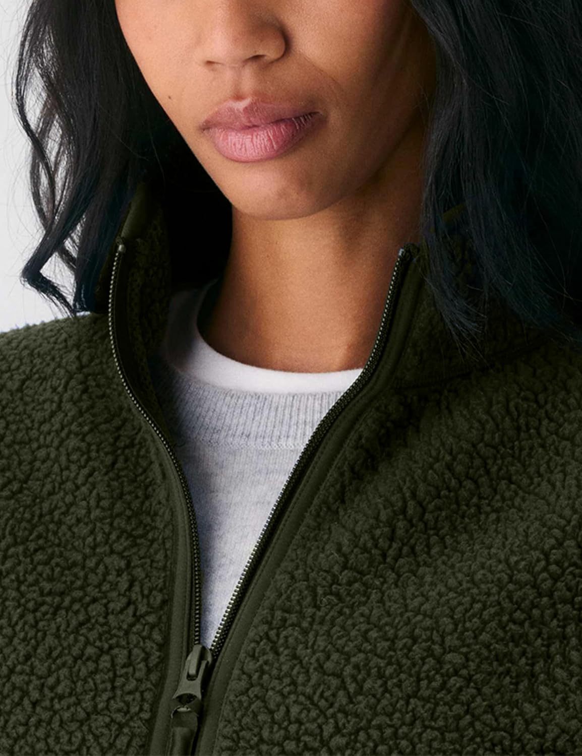 🧊🧊Fleece Jackets Women Causal Long Sleeve Sherpa Jacket Warm Ziper Fuzzy Coat Sweatshirts Trendy with Pockets