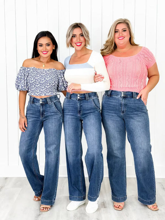 Women's Stretch Casual Pants with Elastic Waist - Soft Bootcut Trousers for Women - Perfect for Work, Travel & Lounge (Plus Size Available)
