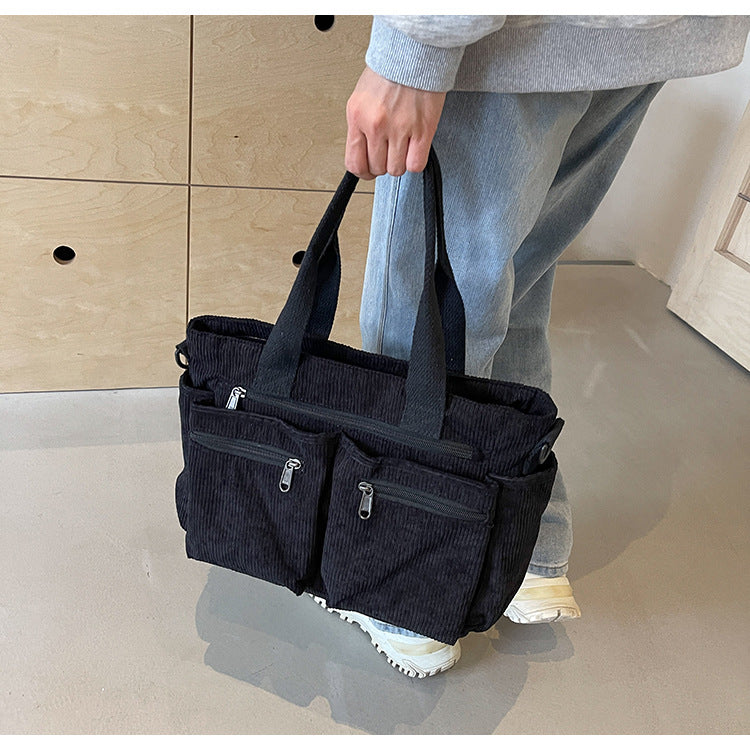 Women's Casual Solid Color Zipper Crossbody Bag, Large Capacity Multi-pocket Design Portable Shoulder Bag for Daily Used, Girl Fashionable Shopping Bag