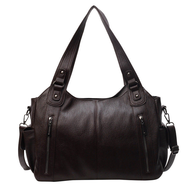 Large-capacity vintage tote bag