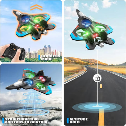 ✨️-LAST DAY 50% OFF🔥✈️Stunt RC Fighter! 360° Rolling + Vertical Takeoff/Landing, 3 Speed Modes + Colorful LED, Create New Flying Fun～