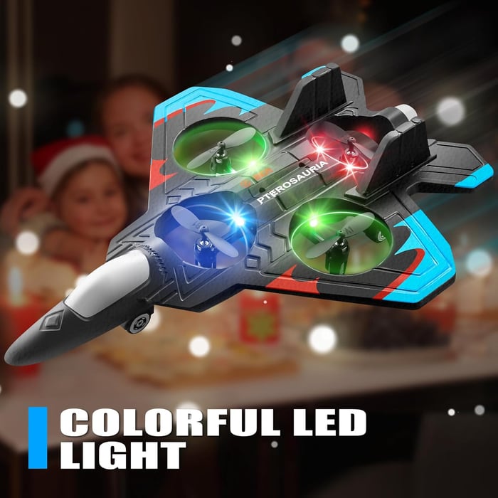 ✨️-LAST DAY 50% OFF🔥✈️Stunt RC Fighter! 360° Rolling + Vertical Takeoff/Landing, 3 Speed Modes + Colorful LED, Create New Flying Fun～