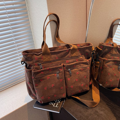 Women's Casual Solid Color Zipper Crossbody Bag, Large Capacity Multi-pocket Design Portable Shoulder Bag for Daily Used, Girl Fashionable Shopping Bag