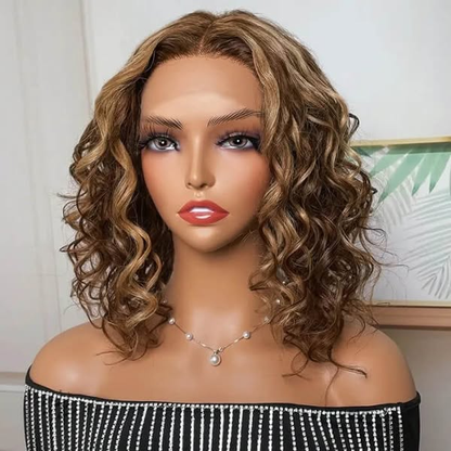 Cross-Border Women'S European And American African Small Rolls Wigs Fashionable Short Curl Front Lace Wigs Chemical Fiber Full Head Cover