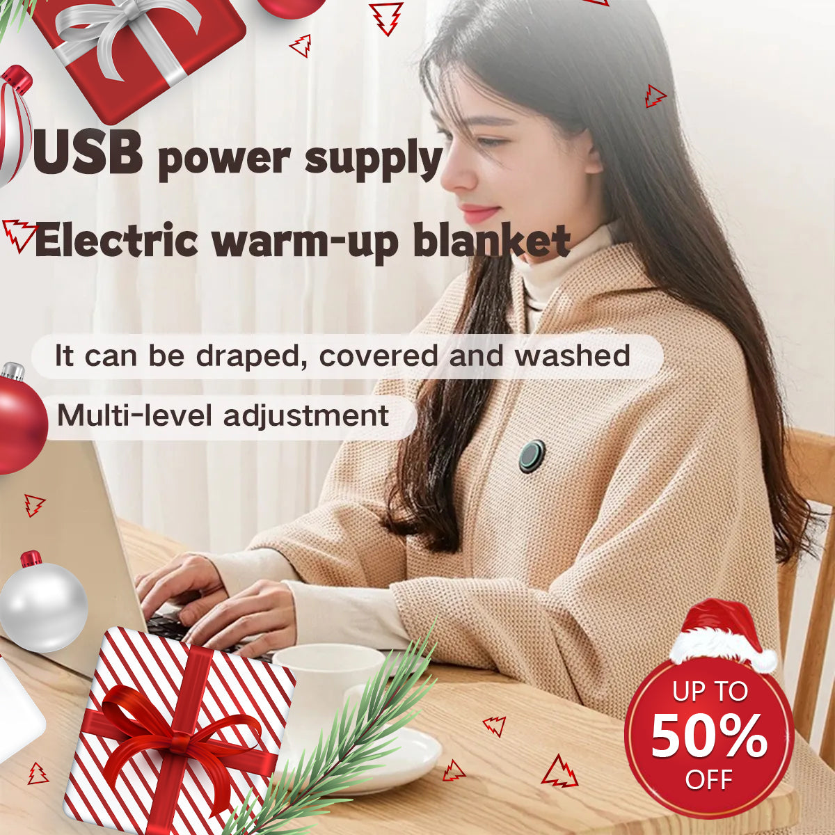 🎅Best Winter Gifts 🔥Favorite Portable Heated Shawl (FREE SHIPPING on orders over $49)