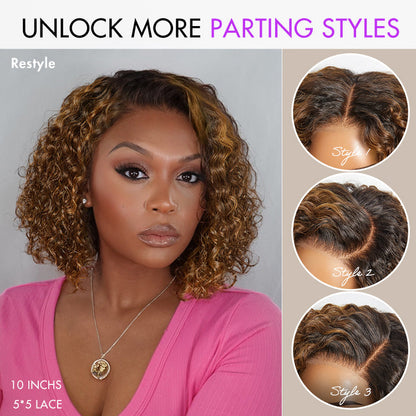 Cross-Border Women'S European And American African Small Rolls Wigs Fashionable Short Curl Front Lace Wigs Chemical Fiber Full Head Cover