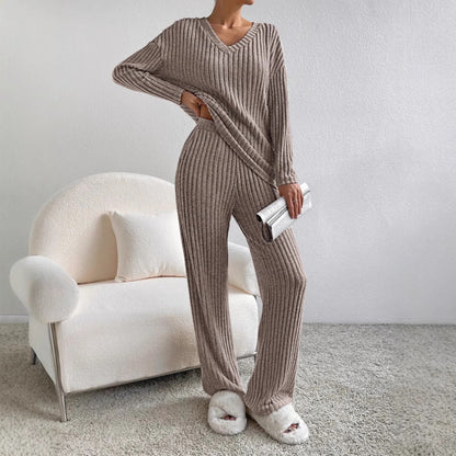 📦Buy 2 for FREE shipping!🎁Women's Long-Sleeved Knit Ribbed Pajama Set