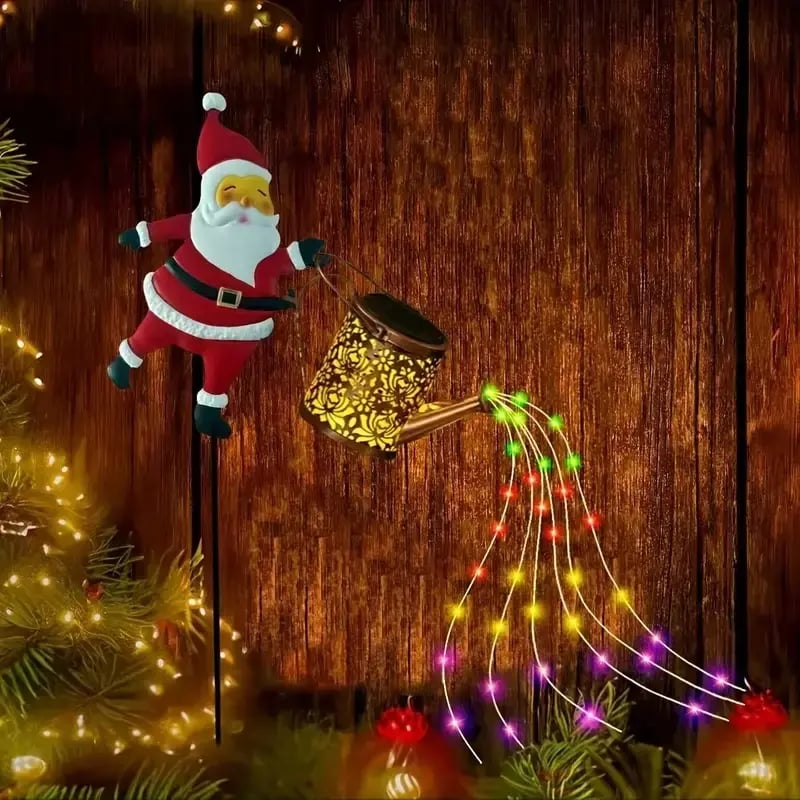 ✨️🎄Christmas essentials🎅Christmas Santa Solar Kettle Lights Garden Lawn Decorative Lights
