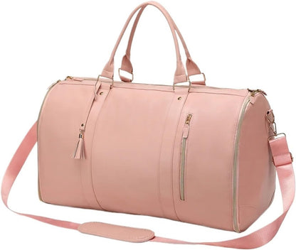 🧳 Ultimate Leather Travel Bag —Folding Suit Storage Bag Capacity Luggage Handbag Travel Sport Outdoor Multi Function Organizer