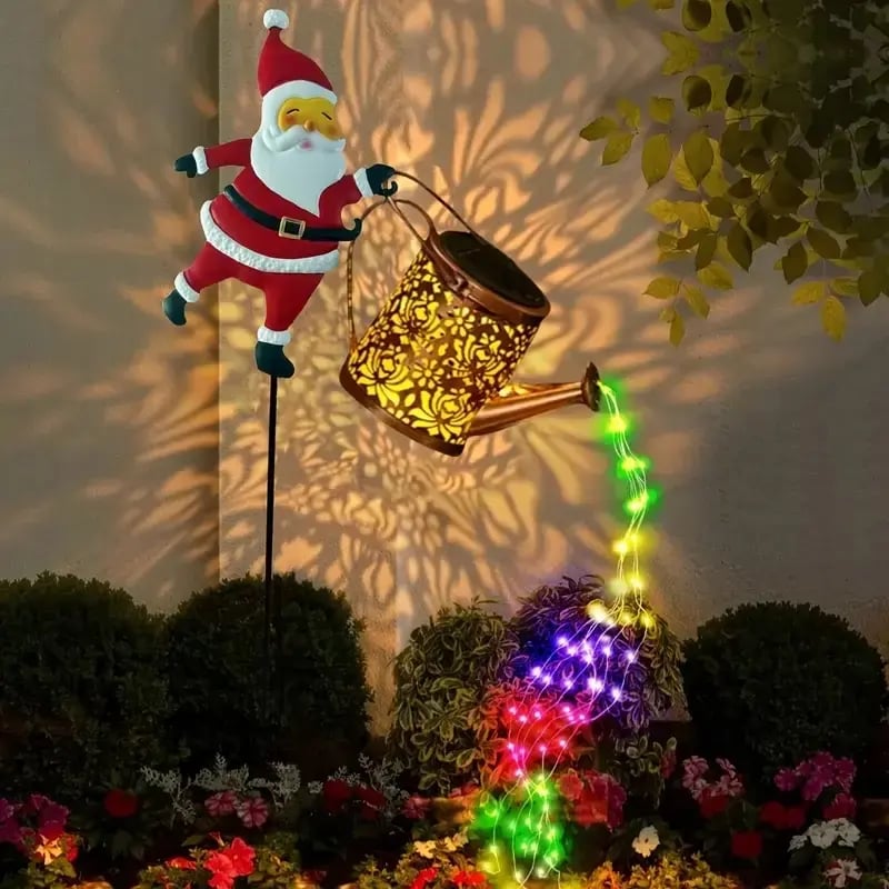 ✨️🎄Christmas essentials🎅Christmas Santa Solar Kettle Lights Garden Lawn Decorative Lights