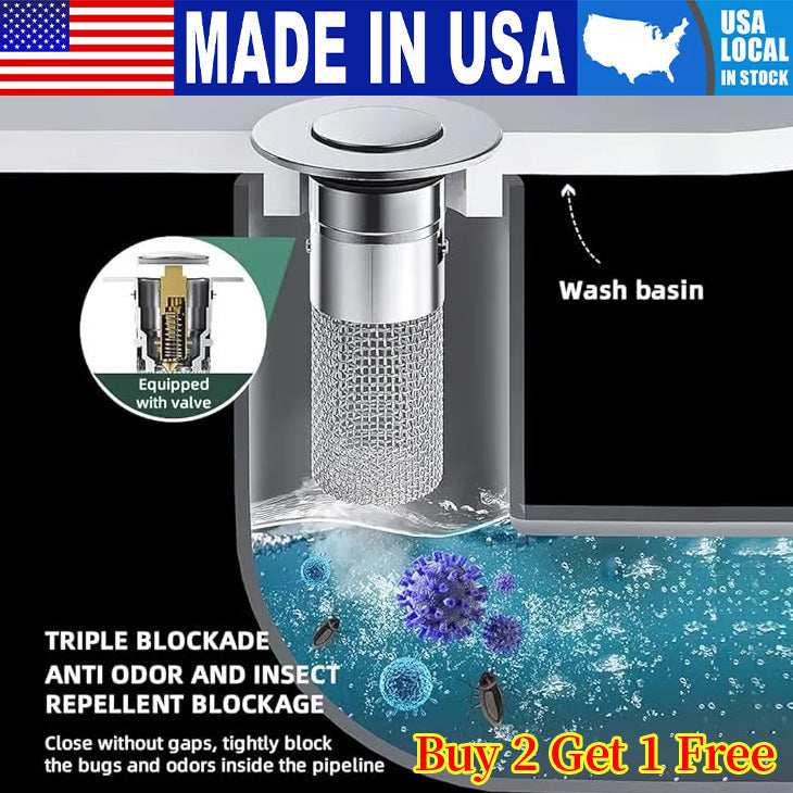 ✨️-Last Day Promotion 49% OFF🏆Pop Up Sink Drain Strainer--🛀Removes odors and prevents blockages