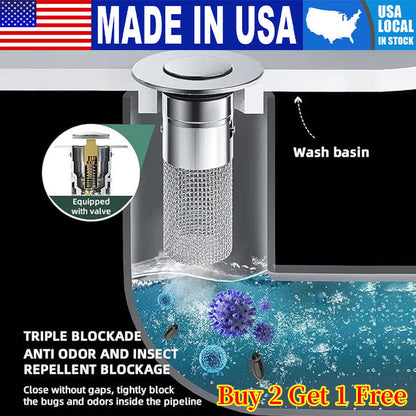 ✨️-Last Day Promotion 49% OFF🏆Pop Up Sink Drain Strainer--🛀Removes odors and prevents blockages