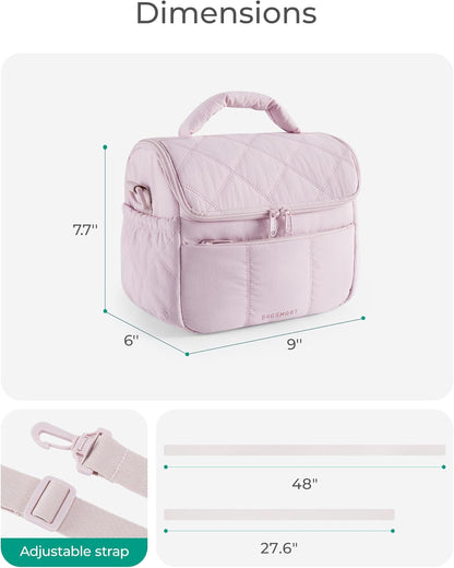 Anastas Lunch Bag Women, Double Deck Insulated Lunch Box, Quilted Puffer Lunch Tote, Leakproof, Durable & Reusable Large Lunch Cooler
