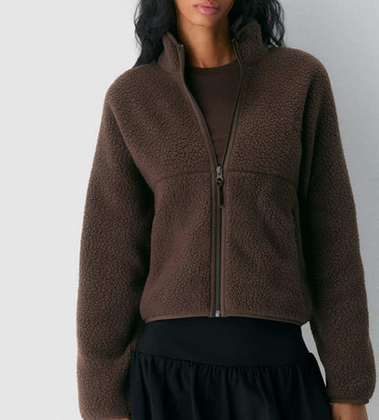 🧊🧊Fleece Jackets Women Causal Long Sleeve Sherpa Jacket Warm Ziper Fuzzy Coat Sweatshirts Trendy with Pockets