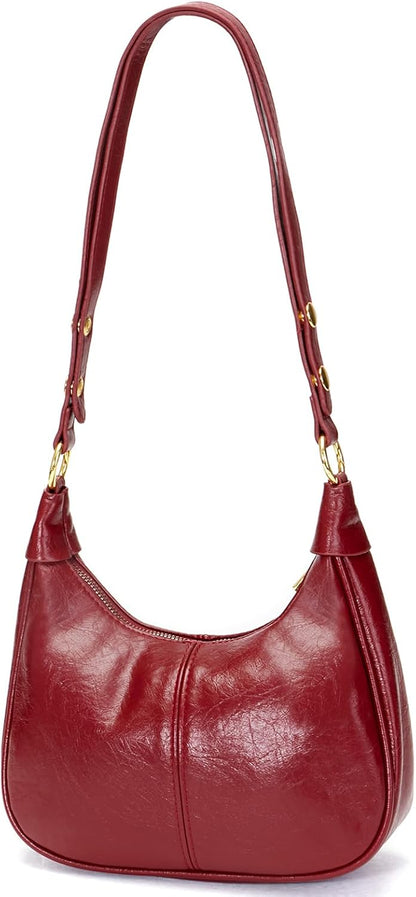 [Buy 2 Free Shipping]Shoulder Bags for Women Small Hobo Bags Crescent Shaped Cute Retro Tote Handbag Mini Clutch Purse with Zipper Closure