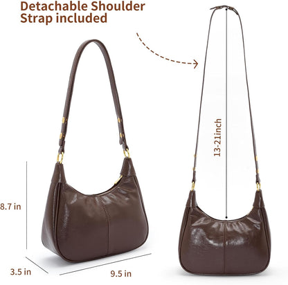 [Buy 2 Free Shipping]Shoulder Bags for Women Small Hobo Bags Crescent Shaped Cute Retro Tote Handbag Mini Clutch Purse with Zipper Closure