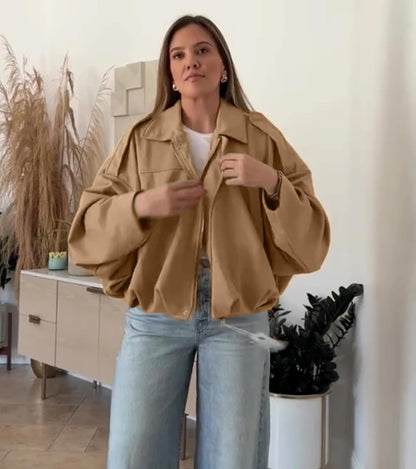 Womens Faux Suede Bomber Jacket Casual Lapel Pilot Cropped Coat Oversized Motorcycle Jackets 2025 Outerwear