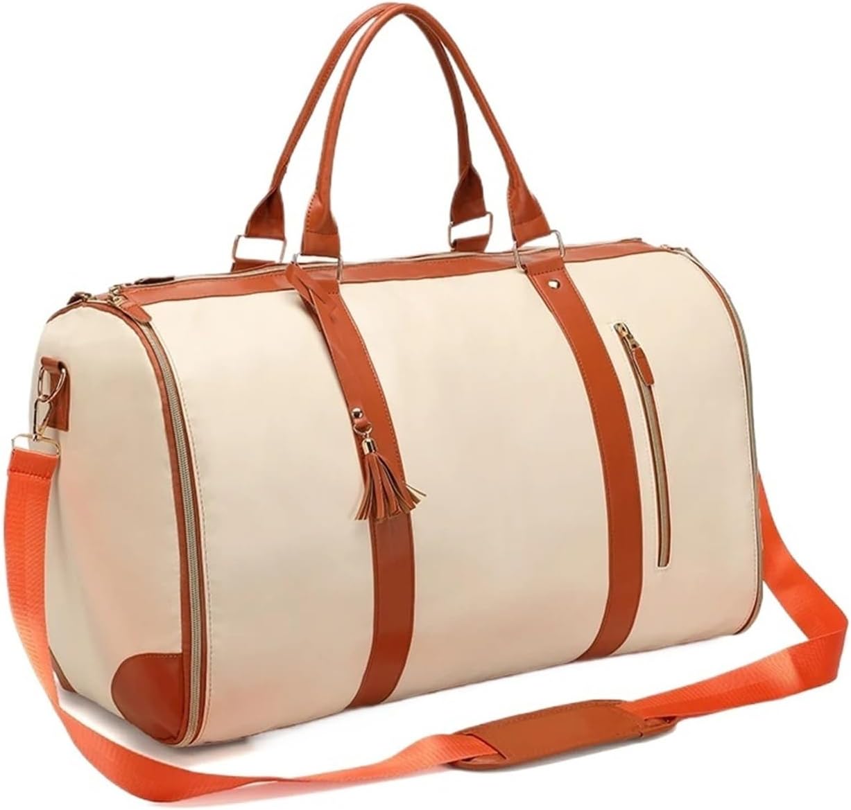 🧳 Ultimate Leather Travel Bag —Folding Suit Storage Bag Capacity Luggage Handbag Travel Sport Outdoor Multi Function Organizer