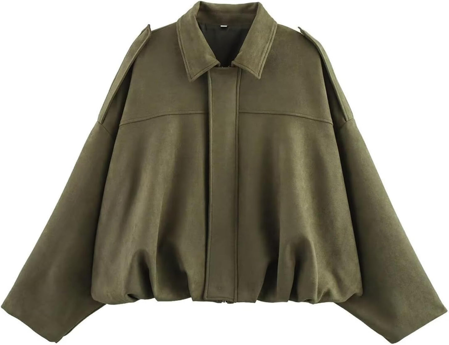 Womens Faux Suede Bomber Jacket Casual Lapel Pilot Cropped Coat Oversized Motorcycle Jackets 2025 Outerwear