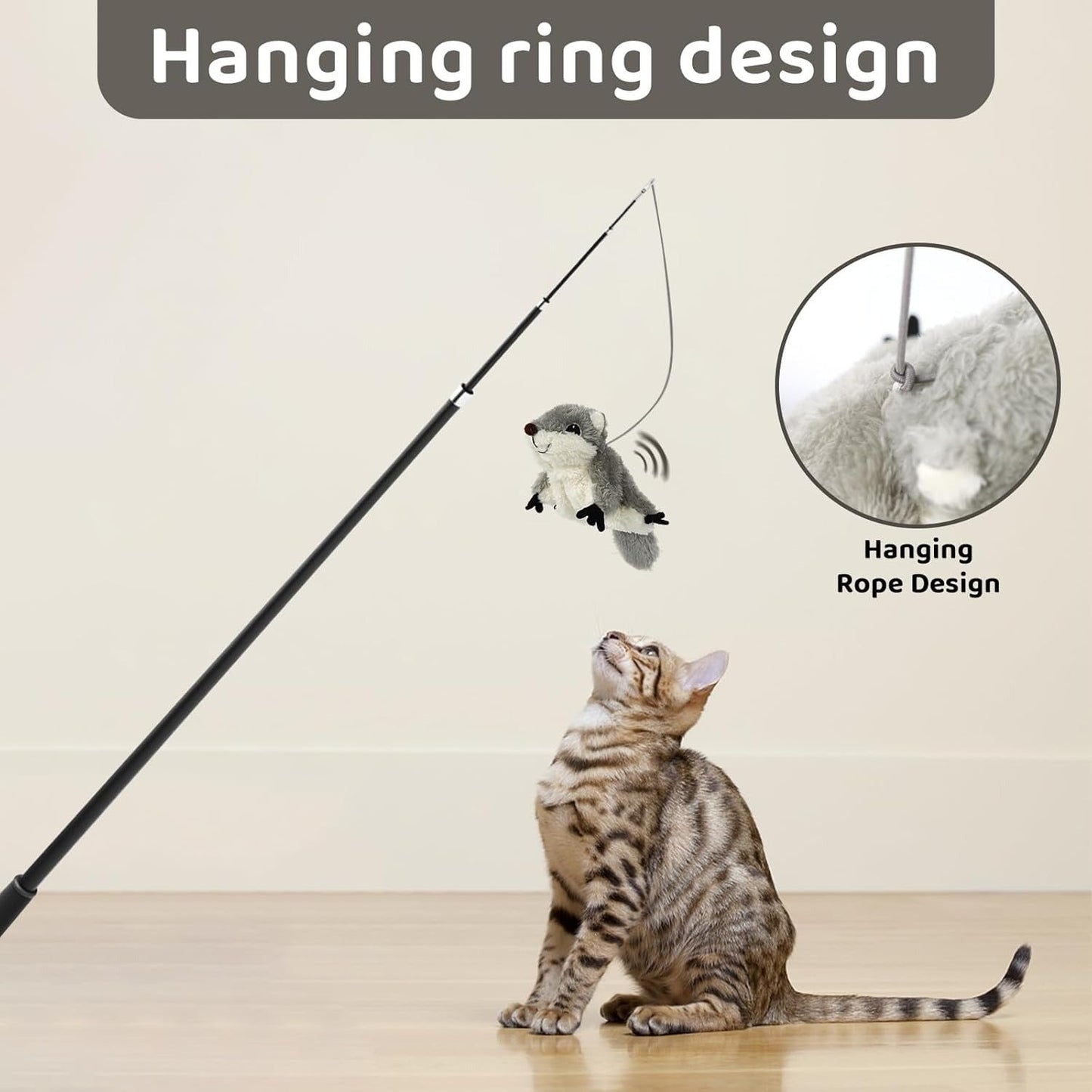✨️-LAST DAY 50% OFF🔥Rechargeable touch-sensitive flapping-wing squirrel cat toy
