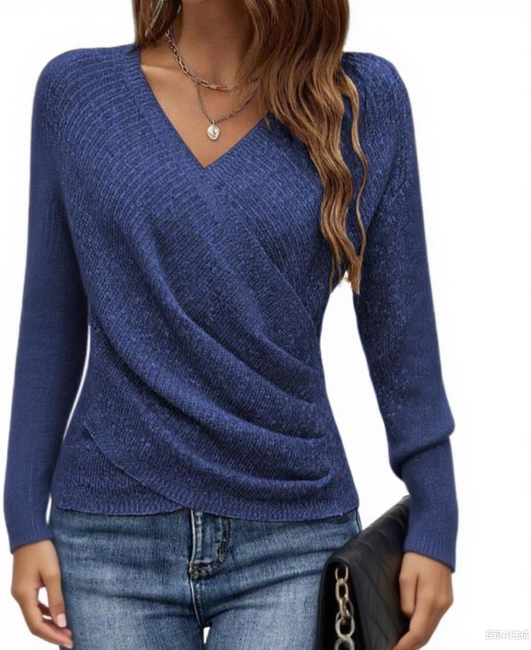 2025 casual V-neck sweater — featuring a chic criss-cross design that flatters your shape effortlessly
