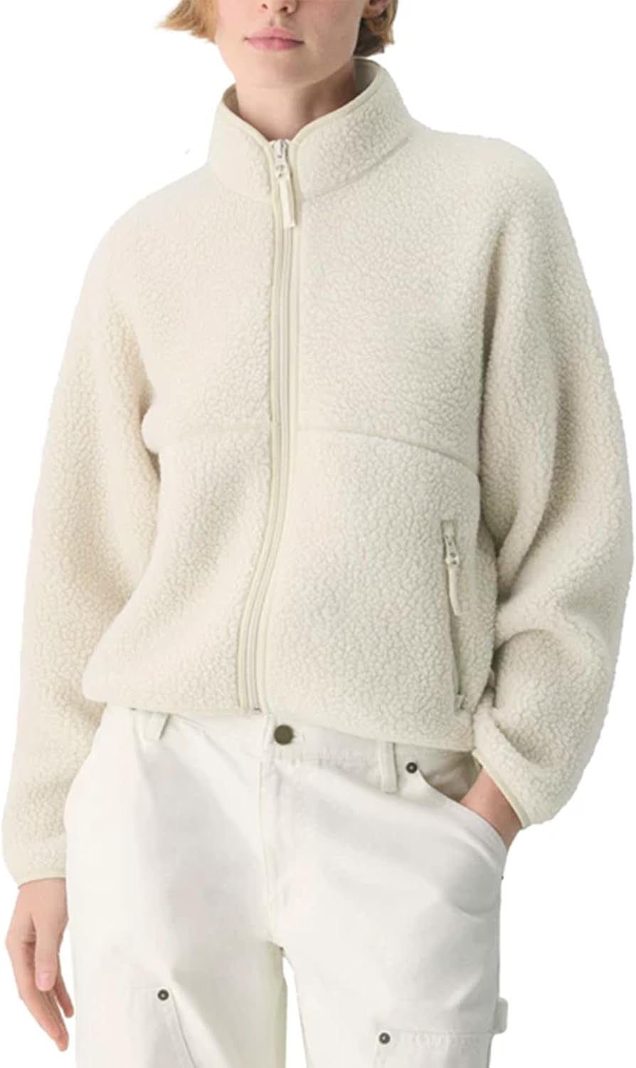 🧊🧊Fleece Jackets Women Causal Long Sleeve Sherpa Jacket Warm Ziper Fuzzy Coat Sweatshirts Trendy with Pockets