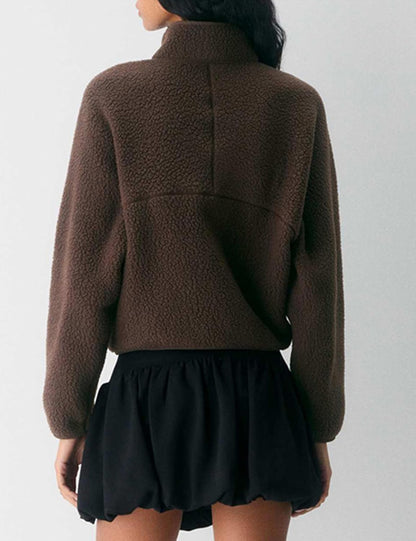 🧊🧊Fleece Jackets Women Causal Long Sleeve Sherpa Jacket Warm Ziper Fuzzy Coat Sweatshirts Trendy with Pockets