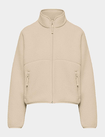 🧊🧊Fleece Jackets Women Causal Long Sleeve Sherpa Jacket Warm Ziper Fuzzy Coat Sweatshirts Trendy with Pockets