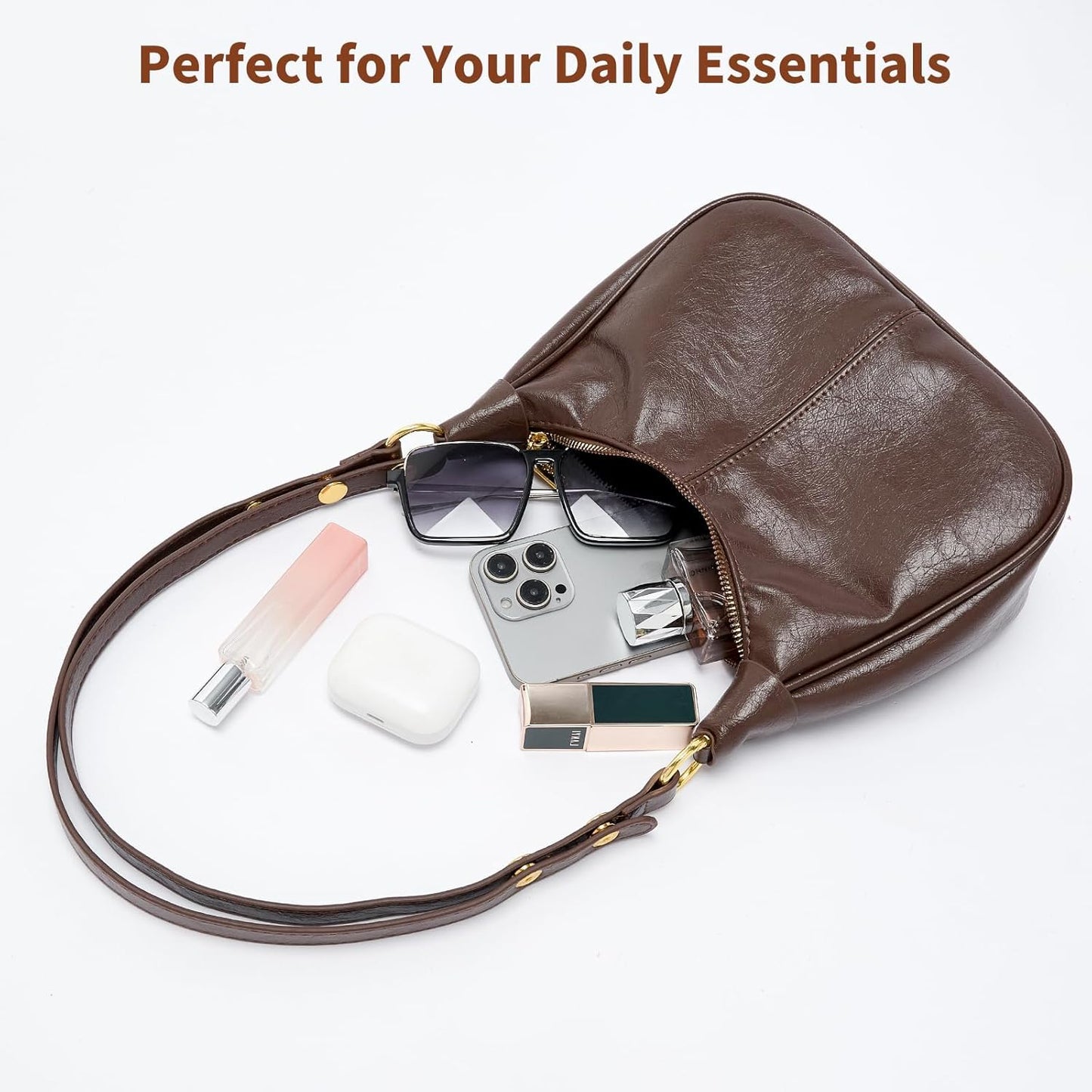 [Buy 2 Free Shipping]Shoulder Bags for Women Small Hobo Bags Crescent Shaped Cute Retro Tote Handbag Mini Clutch Purse with Zipper Closure