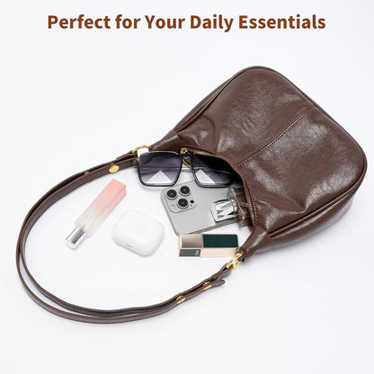 [Buy 2 Free Shipping]Shoulder Bags for Women Small Hobo Bags Crescent Shaped Cute Retro Tote Handbag Mini Clutch Purse with Zipper Closure