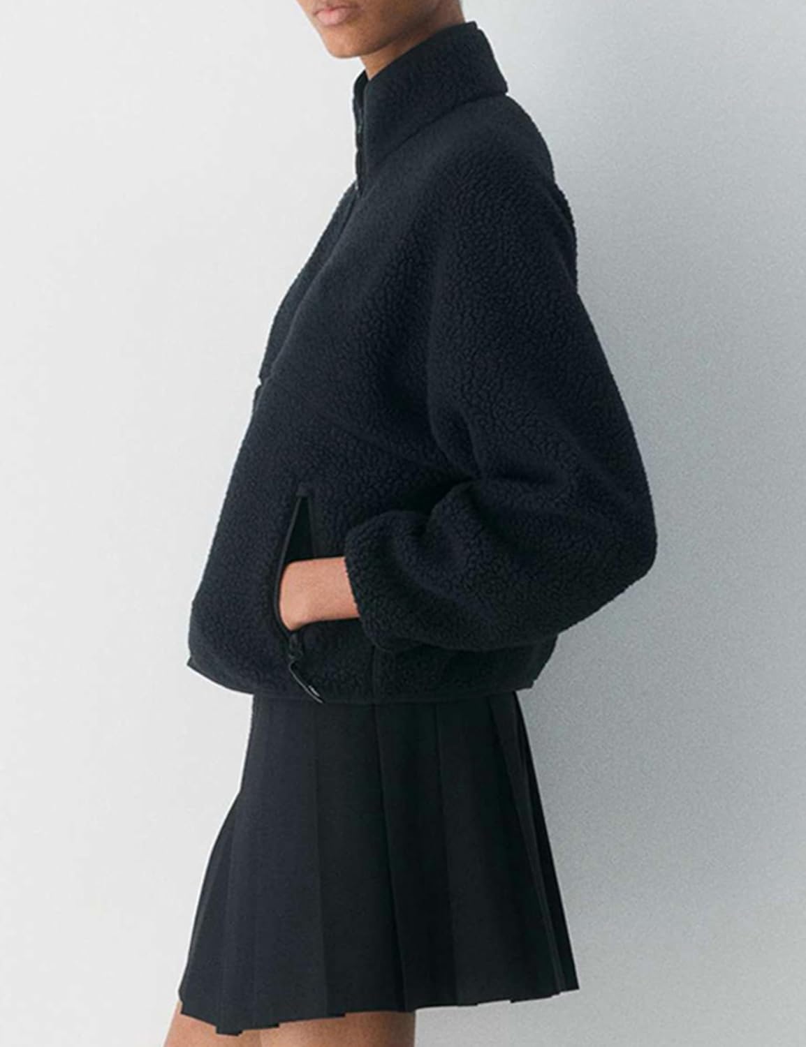 🧊🧊Fleece Jackets Women Causal Long Sleeve Sherpa Jacket Warm Ziper Fuzzy Coat Sweatshirts Trendy with Pockets