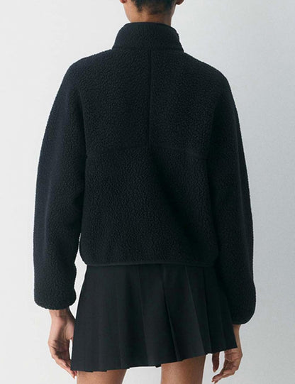 🧊🧊Fleece Jackets Women Causal Long Sleeve Sherpa Jacket Warm Ziper Fuzzy Coat Sweatshirts Trendy with Pockets