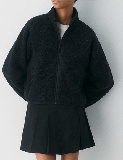 🧊🧊Fleece Jackets Women Causal Long Sleeve Sherpa Jacket Warm Ziper Fuzzy Coat Sweatshirts Trendy with Pockets