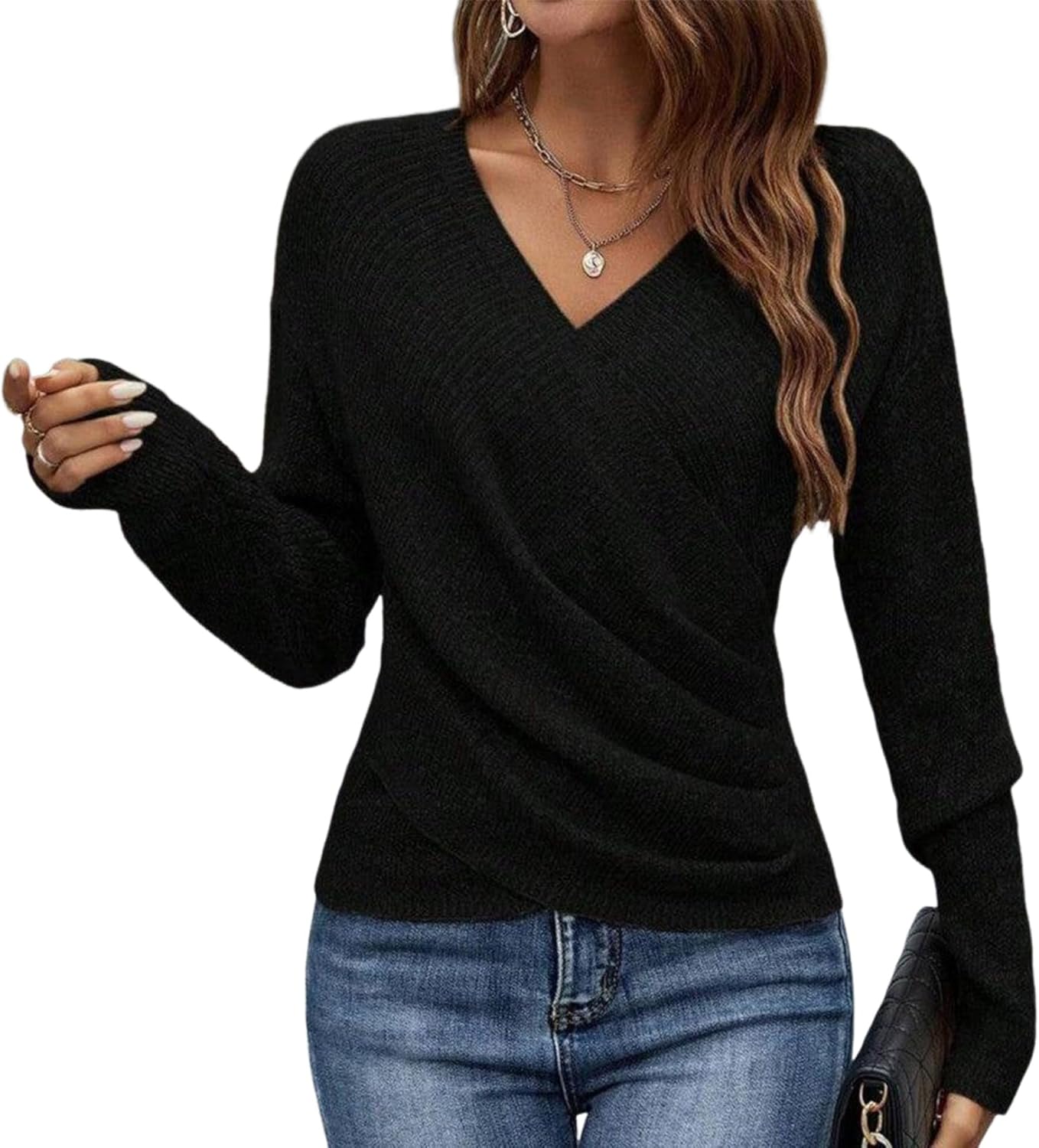 2025 casual V-neck sweater — featuring a chic criss-cross design that flatters your shape effortlessly