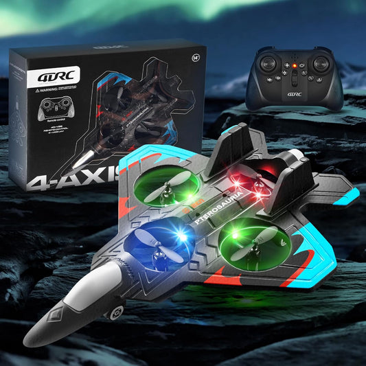 ✨️-LAST DAY 50% OFF🔥✈️Stunt RC Fighter! 360° Rolling + Vertical Takeoff/Landing, 3 Speed Modes + Colorful LED, Create New Flying Fun～