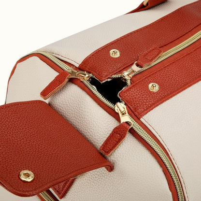 🧳 Ultimate Leather Travel Bag —Folding Suit Storage Bag Capacity Luggage Handbag Travel Sport Outdoor Multi Function Organizer