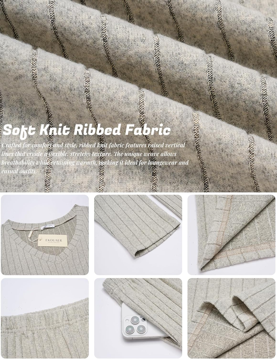 📦Buy 2 for FREE shipping!🎁Women's Long-Sleeved Knit Ribbed Pajama Set