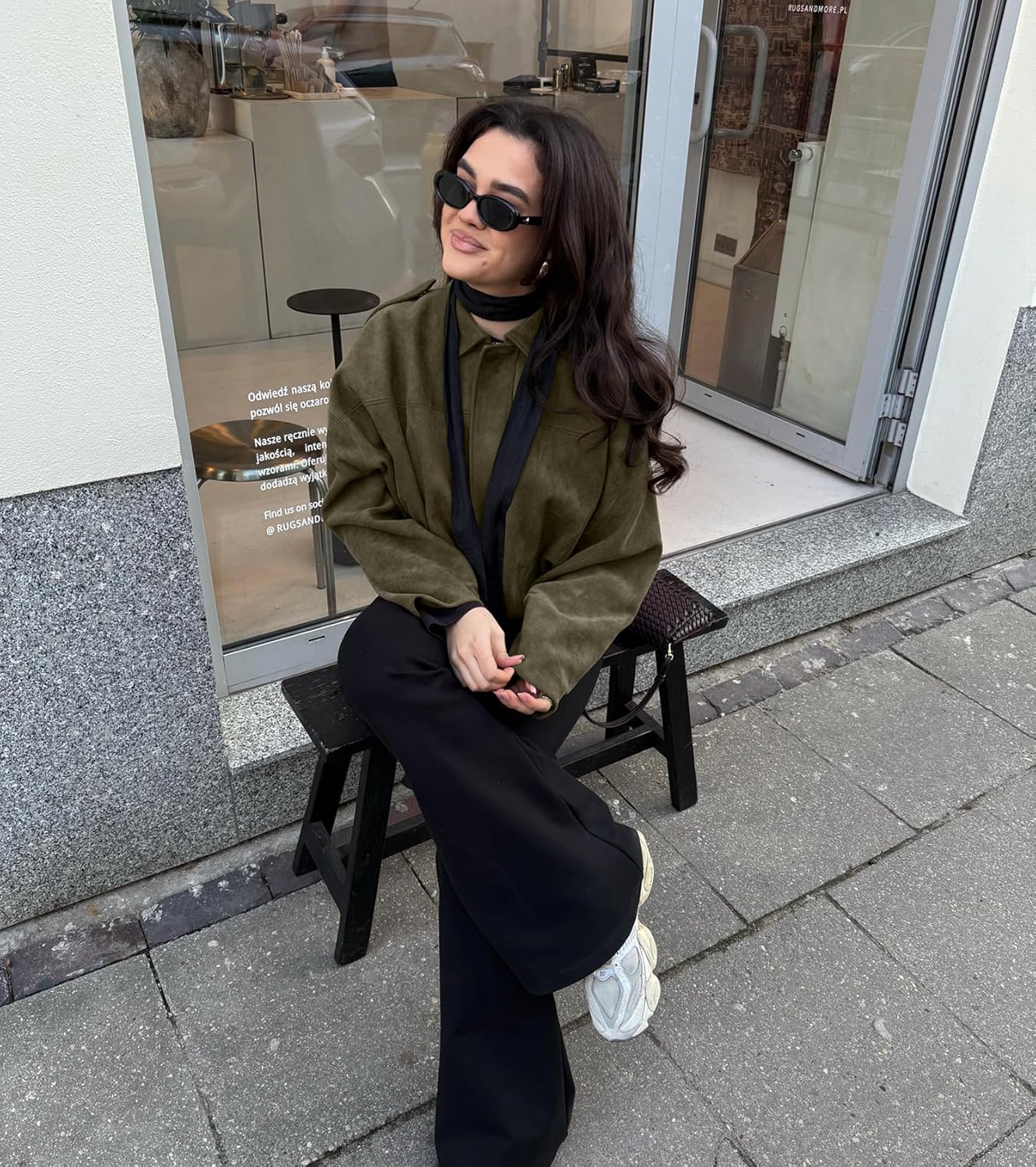 Womens Faux Suede Bomber Jacket Casual Lapel Pilot Cropped Coat Oversized Motorcycle Jackets 2025 Outerwear