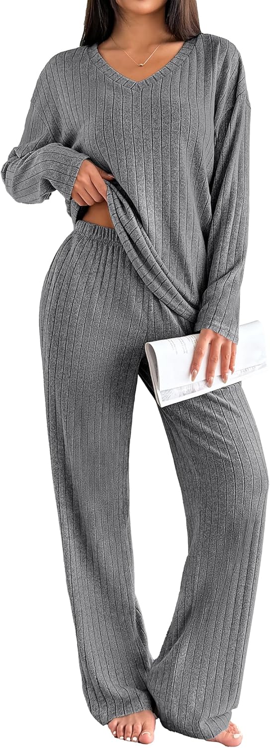 📦Buy 2 for FREE shipping!🎁Women's Long-Sleeved Knit Ribbed Pajama Set