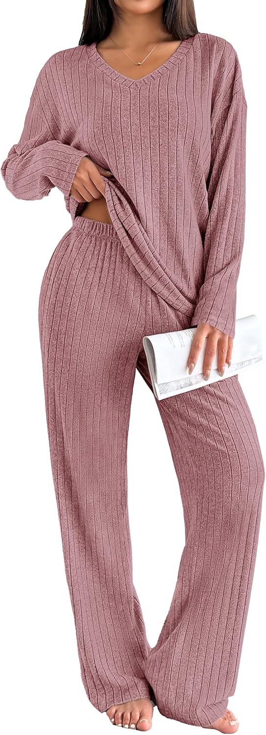📦Buy 2 for FREE shipping!🎁Women's Long-Sleeved Knit Ribbed Pajama Set