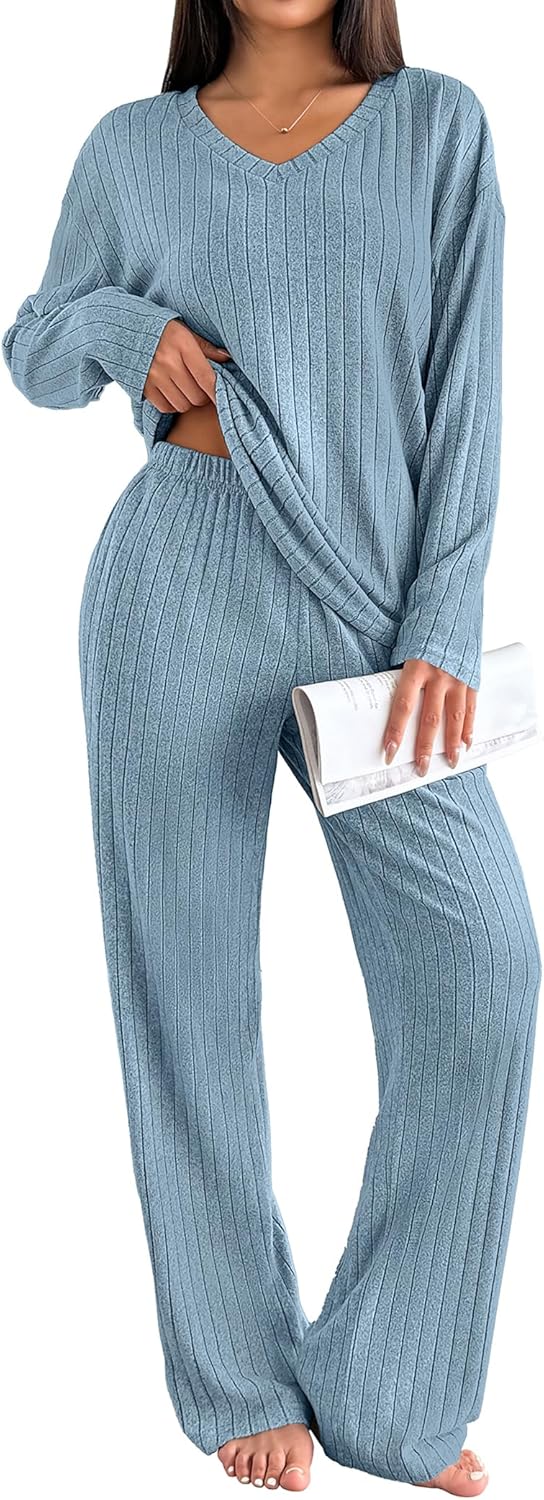 📦Buy 2 for FREE shipping!🎁Women's Long-Sleeved Knit Ribbed Pajama Set