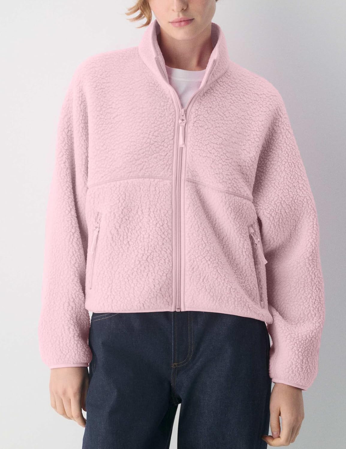 🧊🧊Fleece Jackets Women Causal Long Sleeve Sherpa Jacket Warm Ziper Fuzzy Coat Sweatshirts Trendy with Pockets