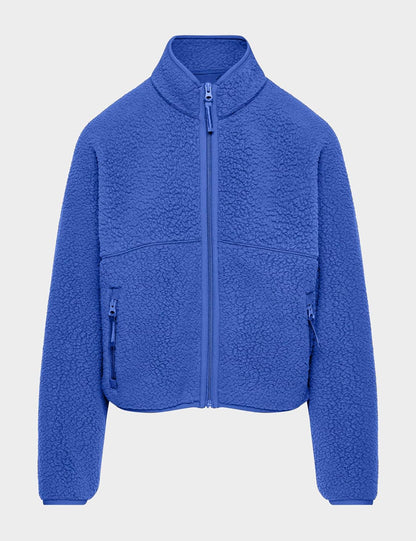 🧊🧊Fleece Jackets Women Causal Long Sleeve Sherpa Jacket Warm Ziper Fuzzy Coat Sweatshirts Trendy with Pockets