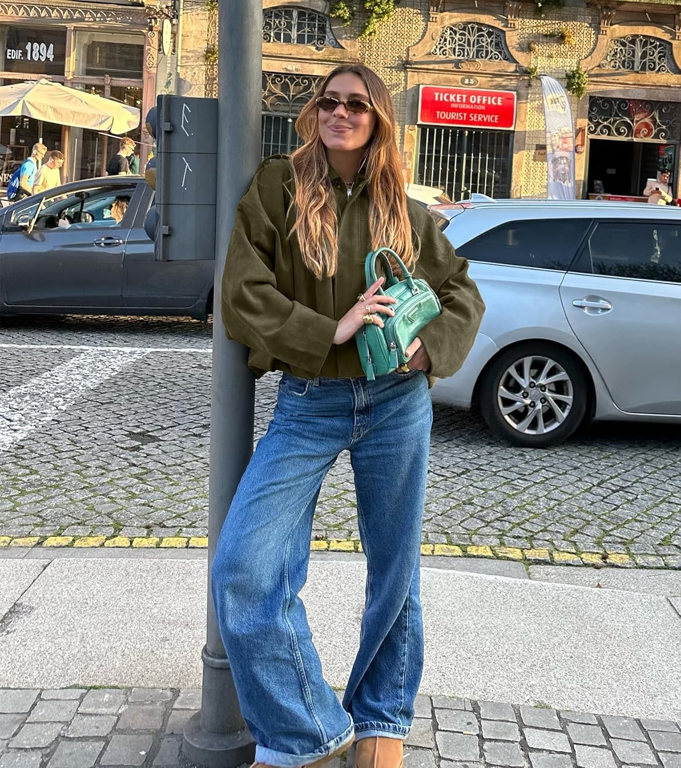 Womens Faux Suede Bomber Jacket Casual Lapel Pilot Cropped Coat Oversized Motorcycle Jackets 2025 Outerwear