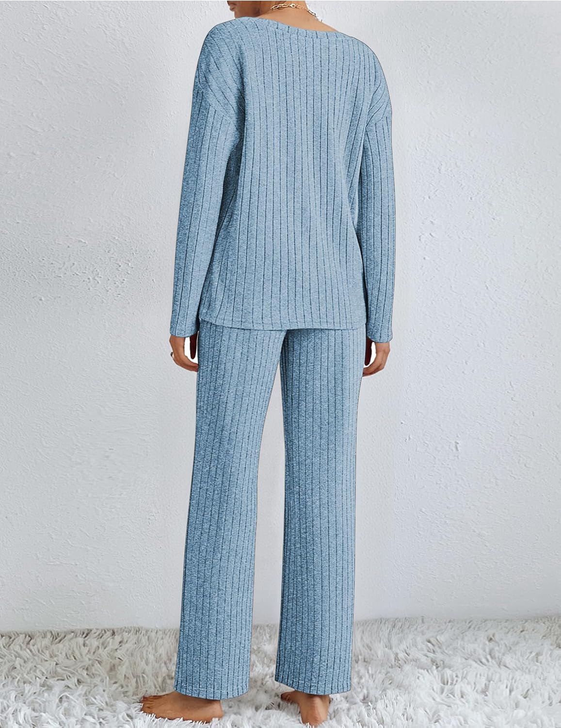 📦Buy 2 for FREE shipping!🎁Women's Long-Sleeved Knit Ribbed Pajama Set