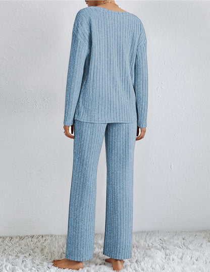 📦Buy 2 for FREE shipping!🎁Women's Long-Sleeved Knit Ribbed Pajama Set