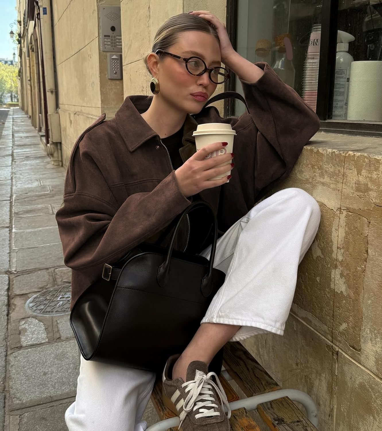 Womens Faux Suede Bomber Jacket Casual Lapel Pilot Cropped Coat Oversized Motorcycle Jackets 2025 Outerwear